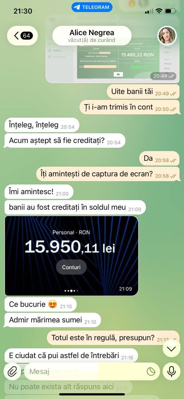Recenzie client pe Telegram 3